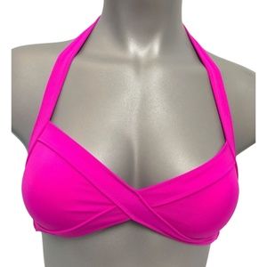 Victoria's Secret PINK Solid Dark Pink Triangle Wrap Swim Top S